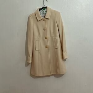 Vintage J Crew Women’s Size 2 Cream Elegant Lade Day Single Breasted Wool Coat